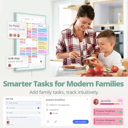 Dragon Touch 15.6 inch Digital Calendar & Chore Chart | Touchscreen Family Planner, Digital Picture Frame in Green thumbnail 3