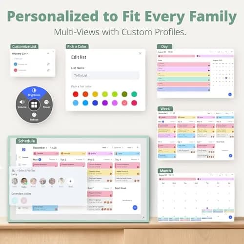 Dragon Touch 15.6 inch Digital Calendar & Chore Chart - Touchscreen Family Planner, Digital Picture Frame for Mom, Women, Christmas & Weddings Mint Green thumbnail 7