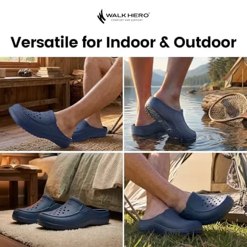 WALK·HERO COMFORT AND SUPPORT Garden Clogs for Men with Arch Support, Cushion Footbed | Lightweight, Slip-Resistant, Wide Toe thumbnail 6