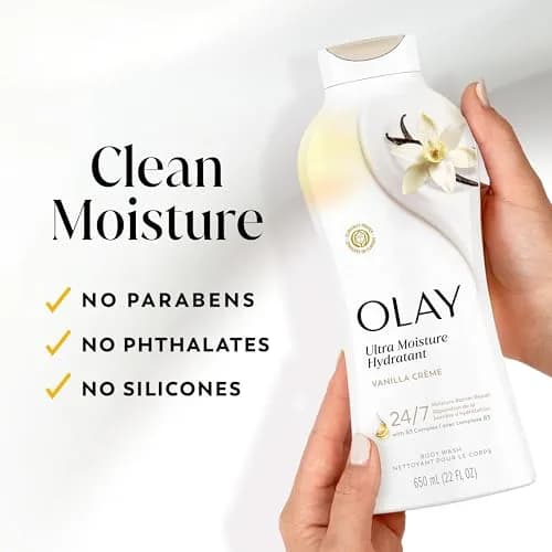 Olay Ultra Moisture Body Wash Vanilla Creme 650ml (22 fl oz) | Vitamin B3 & Hyaluronic Blend for All Skin Types thumbnail 7