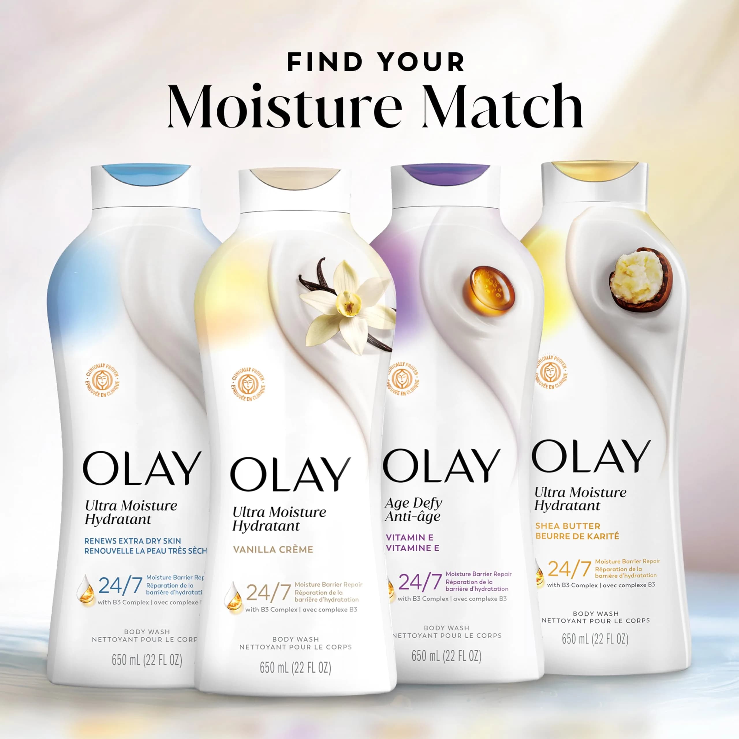 Olay Ultra Moisture Body Wash Vanilla Creme 650ml (22 fl oz) | Vitamin B3 & Hyaluronic Blend for All Skin Types - view 9