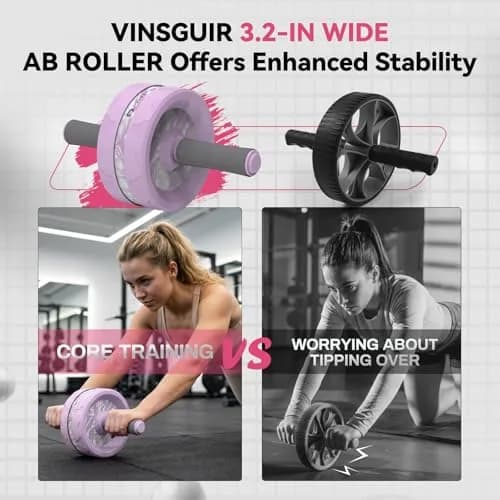 VINSGUIR Ab Roller Wheel for Home Gym with Knee Pad | Core & Abs Workout Equipment thumbnail 2
