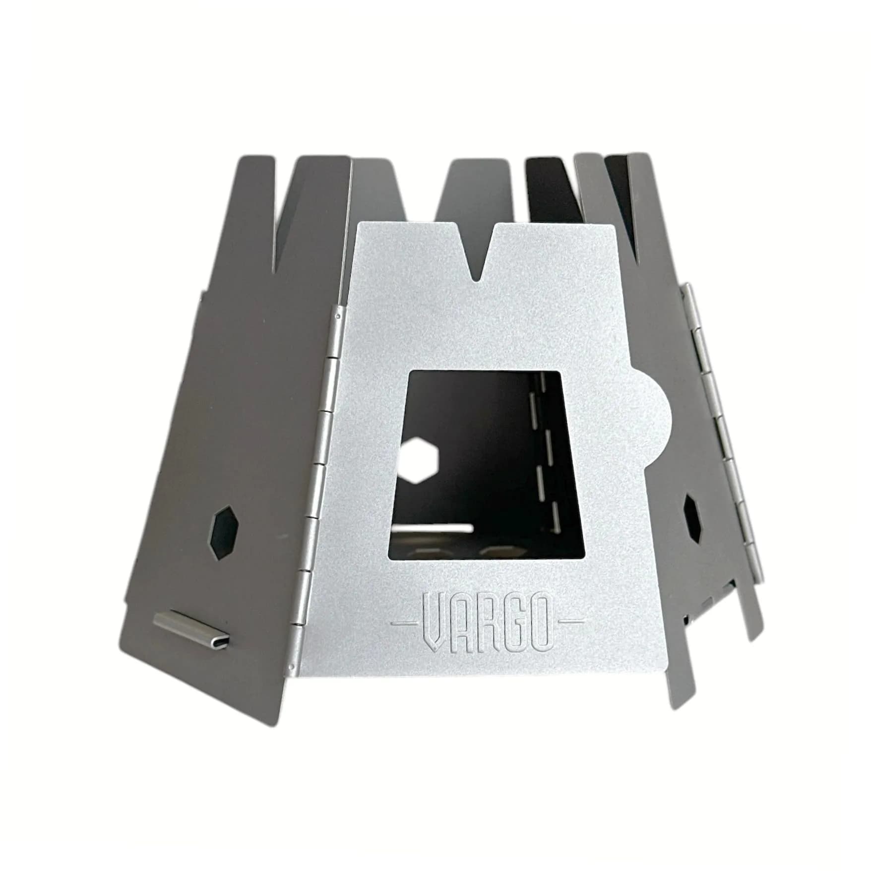 Vargo Hexagon 2 Wood Stove Titanium 5" x 3" x 4" | Portable, Foldable & Efficient