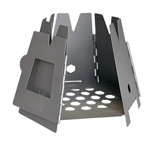 Vargo Hexagon 2 Wood Stove Titanium 5" x 3" x 4" | Portable, Foldable & Efficient thumbnail 2