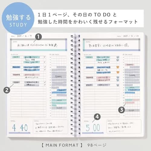 IROHA PUBLISHING GSSD-14 Notebook, Ring Notebook, Study Planner, Daily Plaid, Green Check | 192 Pages, 7.9 x 5.5 Inches thumbnail 2