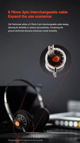 Moondrop Old Fashioned 40mm On-Ear Headphones with 0.78mm 2pin Cable (3.5mm Jack) | Open-Back Retro Design thumbnail 7