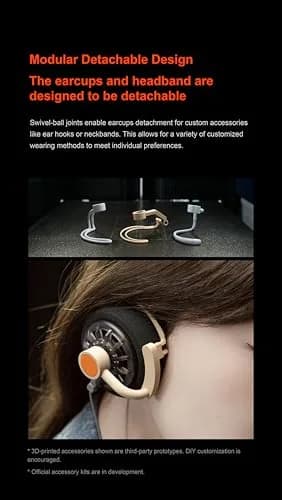 Moondrop Old Fashioned 40mm On-Ear Headphones with 0.78mm 2pin Cable (3.5mm Jack) | Open-Back Retro Design thumbnail 8