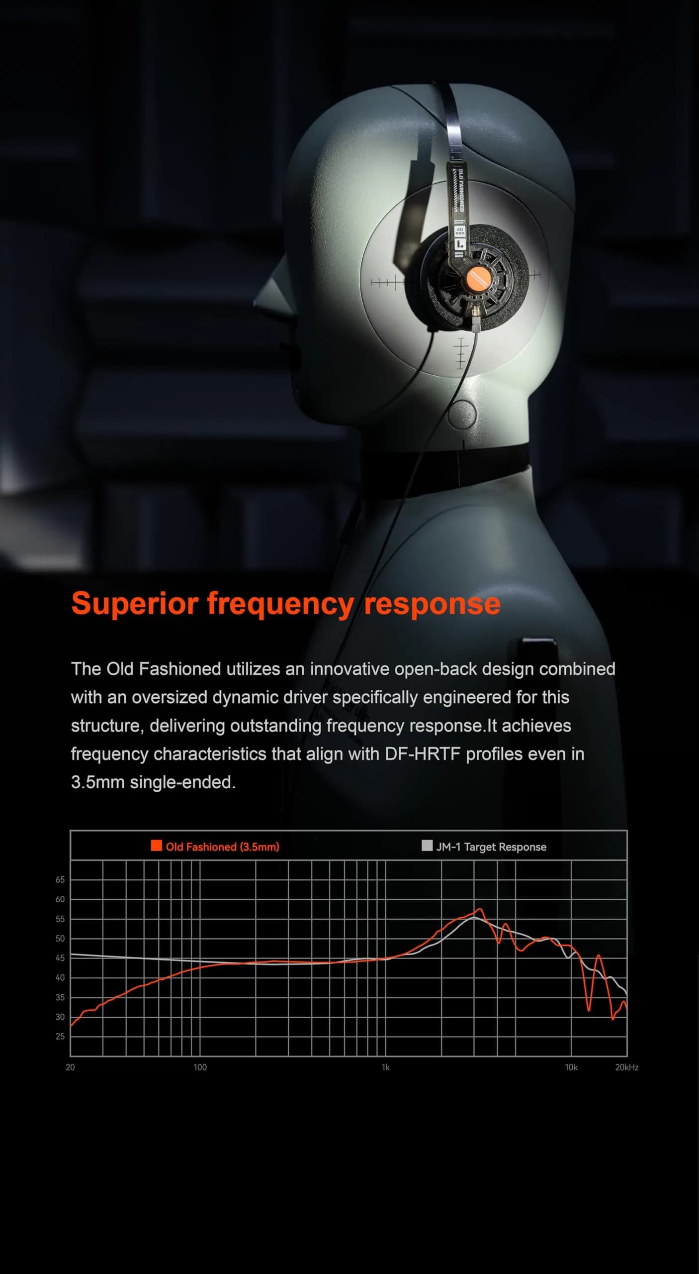 Moondrop Old Fashioned 40mm On-Ear Headphones with 0.78mm 2pin Cable (3.5mm Jack) | Open-Back Retro Design - view 9