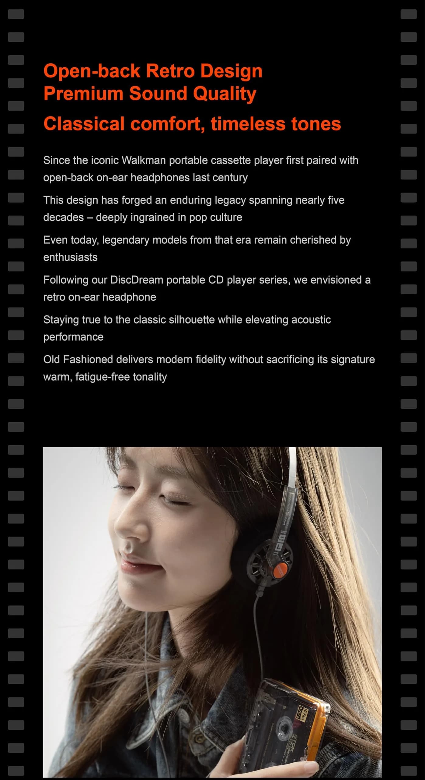 Moondrop Old Fashioned 40mm On-Ear Headphones with 0.78mm 2pin Cable (3.5mm Jack) | Open-Back Retro Design - view 5