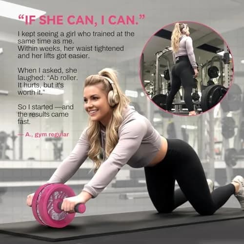 VINSGUIR Ab Roller Wheel for Home Gym, Abs & Core Strength Workout with Knee Pad Set | Portable, Durable & Supportive thumbnail 4