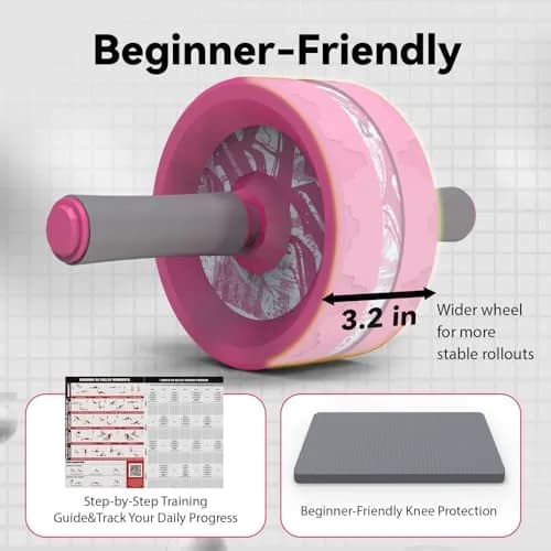 VINSGUIR Ab Roller Wheel for Home Gym, Abs & Core Strength Workout with Knee Pad Set | Portable, Durable & Supportive thumbnail 6
