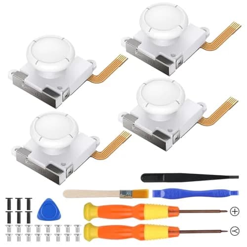 BRONAL TMR Hall Effect Joystick Replacement for Switch JoyCon (4-Pack, White) | Precision Anti-Drift Repair thumbnail 1