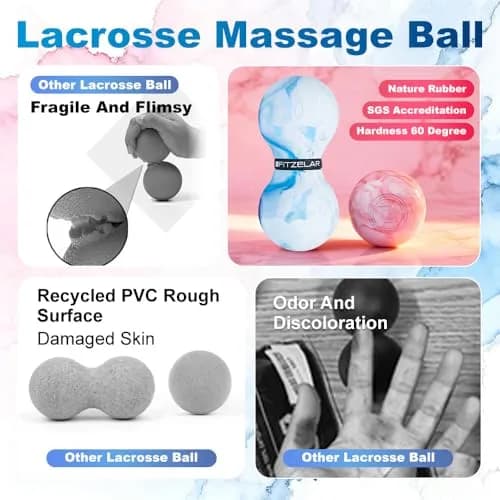 FITZELAR Massage Lacrosse Ball 6.3cm (2.5in) | Myofascial Release for Muscle Pain thumbnail 6