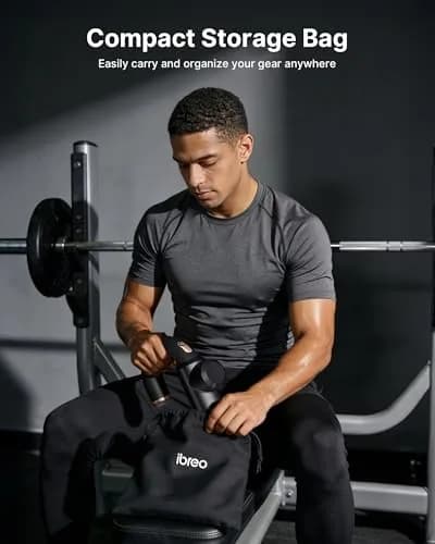 ibreo Surge Pro Deep Tissue Massage Gun with Heat | Percussion Muscle Massager for Pain Relief, 12mm Amplitude, 4 Speeds, 6 Heads, Handheld, 1.74 lbs thumbnail 7