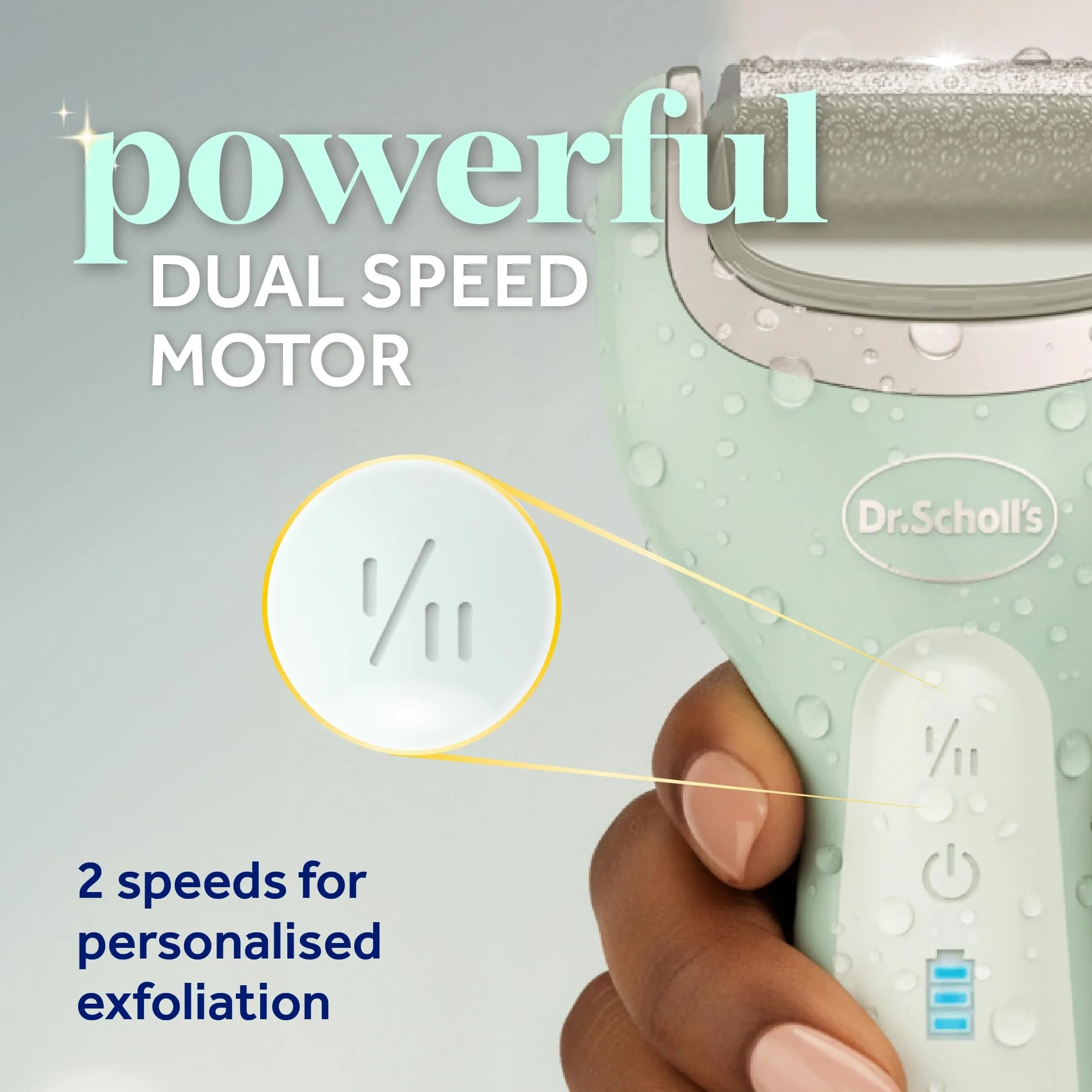 Dr. Scholl's Pedi Perfect Pro Electric Foot File with 3 Roller Heads | Waterproof, Rechargeable, 90-Min Run Time - view 7