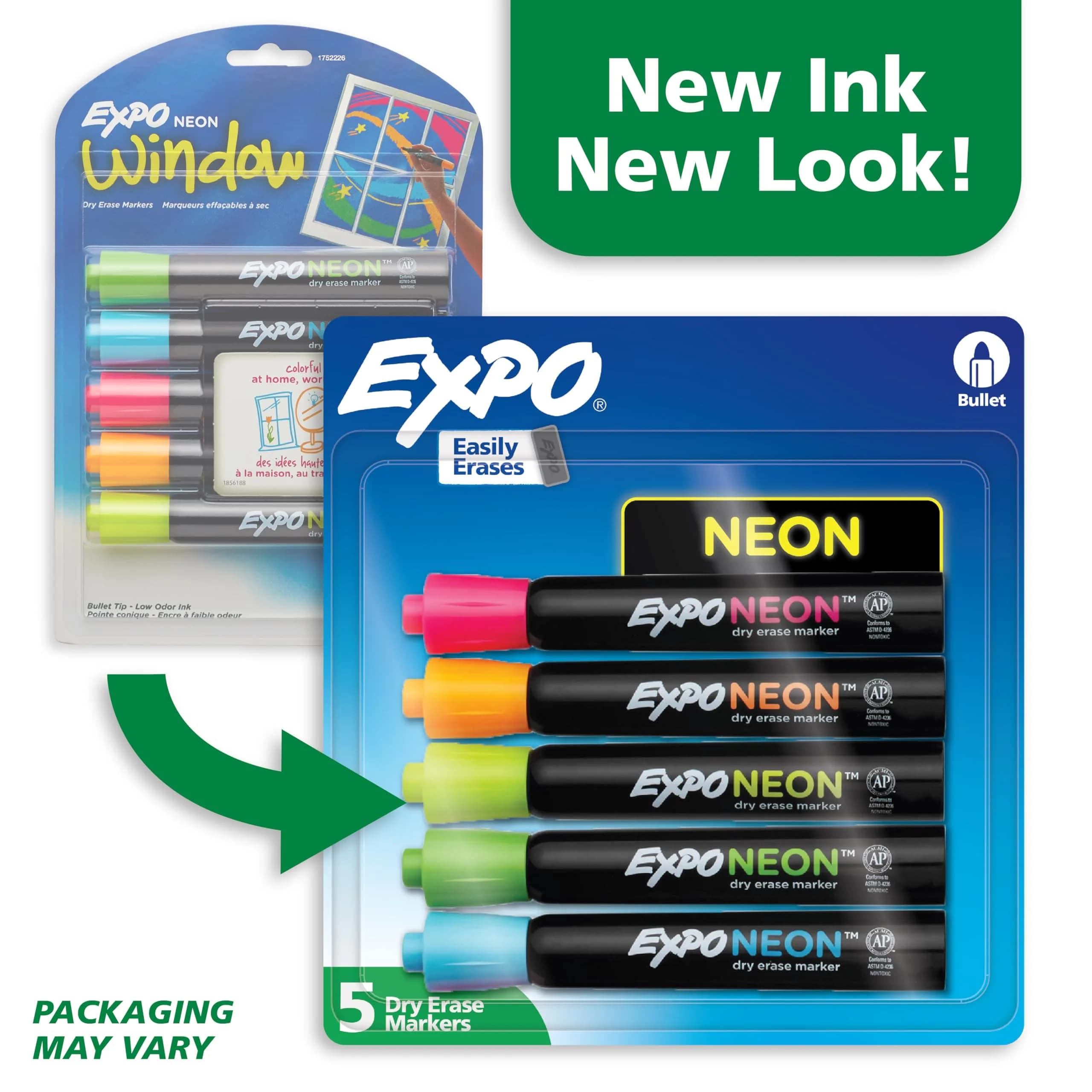 EXPO Neon Dry Erase Markers Bullet Tip Assorted Colors 30 Count (6 Packs) | Low-Odor, Vibrant Ink - view 2