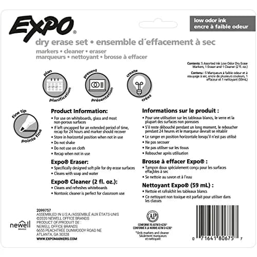 EXPO Dry Erase Markers Kit Fine Tip Assorted Colors 28 Count (Pack of 4) | Includes Eraser & Cleaner thumbnail 9