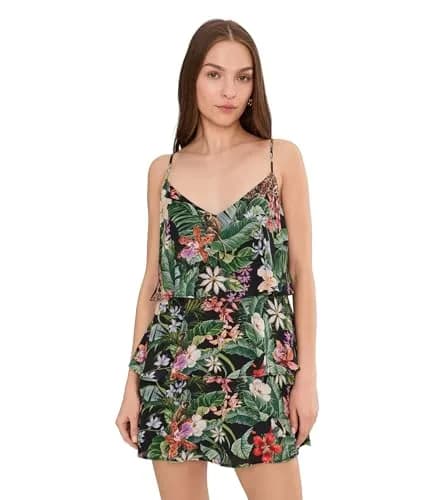 Show Me Your Mumu Suarez Ruffle Dress Jungle Mirage | Polka Dot Satin, X-Large thumbnail 1