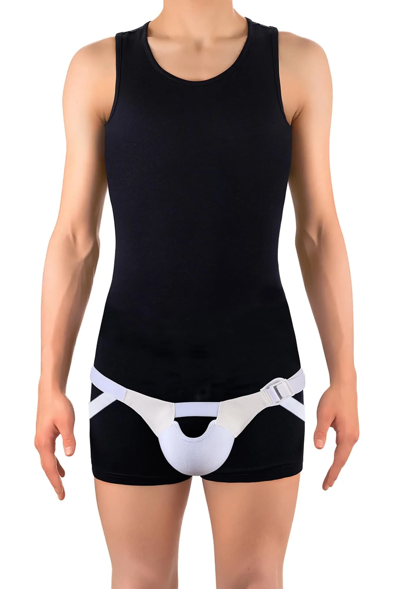 FlexaMed Suspensory Scrotal Support with Leg Straps - Large | Adjustable Support for Testicular Discomfort
