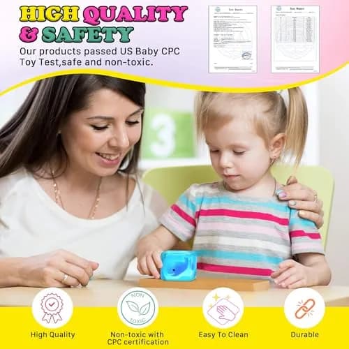 Meijoy Stress Cube Squishy Fidget Toy with Glow-in-the-Dark Whale 6.0cm (2.36 inches) | Sensory Toy for Anxiety Relief thumbnail 6