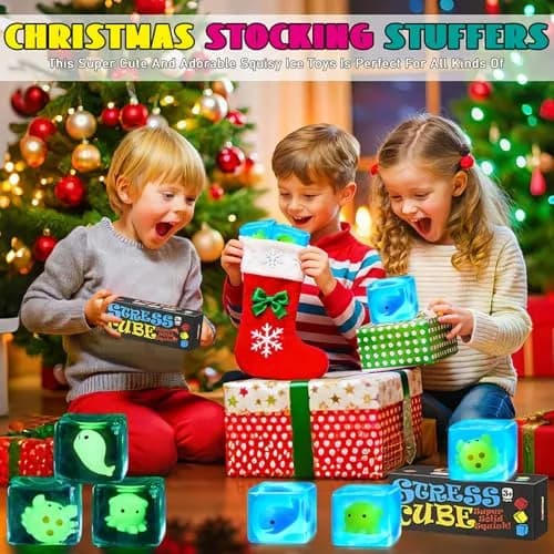 Meijoy Stress Cube Squishy Fidget Toy with Glow-in-the-Dark Whale 6.0cm (2.36 inches) | Sensory Toy for Anxiety Relief thumbnail 3