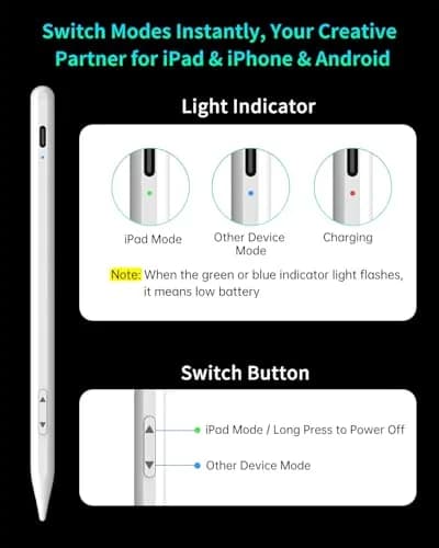 MEKO Dual-Mode Active Stylus Pen for iPhone & Android & iPad | High Precision, Fast Charge, Universal Compatibility thumbnail 9