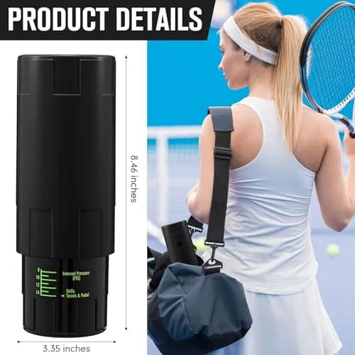 Soulchen Tennis Ball Pressurizer for 3 Balls, Black | Maintains 14 Psi Bounce thumbnail 3