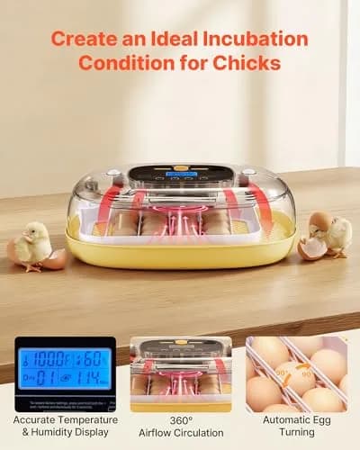VEVOR 24 Egg Incubator with Auto Turner & Candler | 2.27 kg (5 lb) | 24-Egg Capacity thumbnail 2