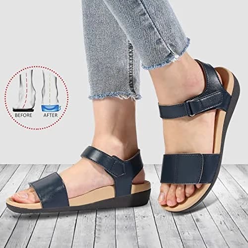 MEGNYA Arch Support Slides for Women Size 10 | Durable Summer Sandals with Adjustable Buckle thumbnail 2