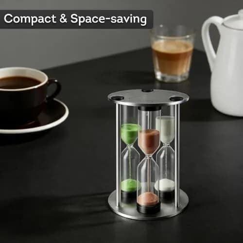 Lily's Home 3.5" Tall 3-in-1 Tea Timer with Brushed Stainless Steel Frame | Perfect for Precise Brewing thumbnail 4