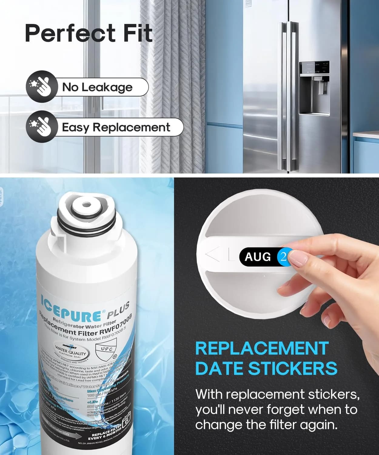 ICEPURE PLUS DA29-00020B Refrigerator Water Filter 3 Pack | NSF/ANSI 53 & 42 Certified Lead Removal - view 9