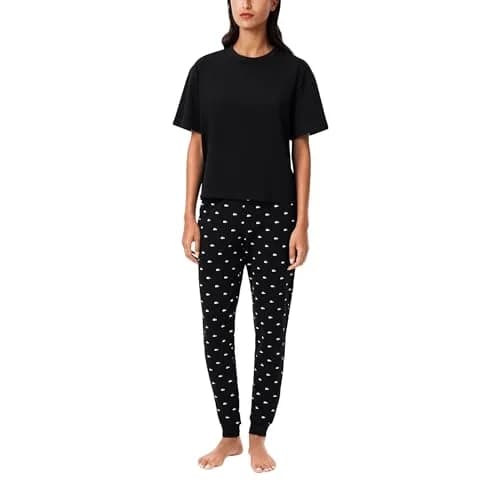 Lacoste Women's Pajamas Set with Croc Pants | Soft Jersey Comfort & Iconic Style (70-120 chars) thumbnail 1