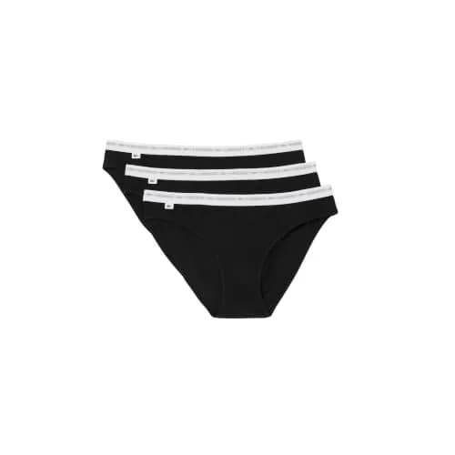 Lacoste Women's Cotton Stretch Briefs 3-Pack Black | Classic Comfort & Heritage thumbnail 1
