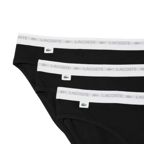 Lacoste Women's Cotton Stretch Briefs 3-Pack Black | Classic Comfort & Heritage thumbnail 5