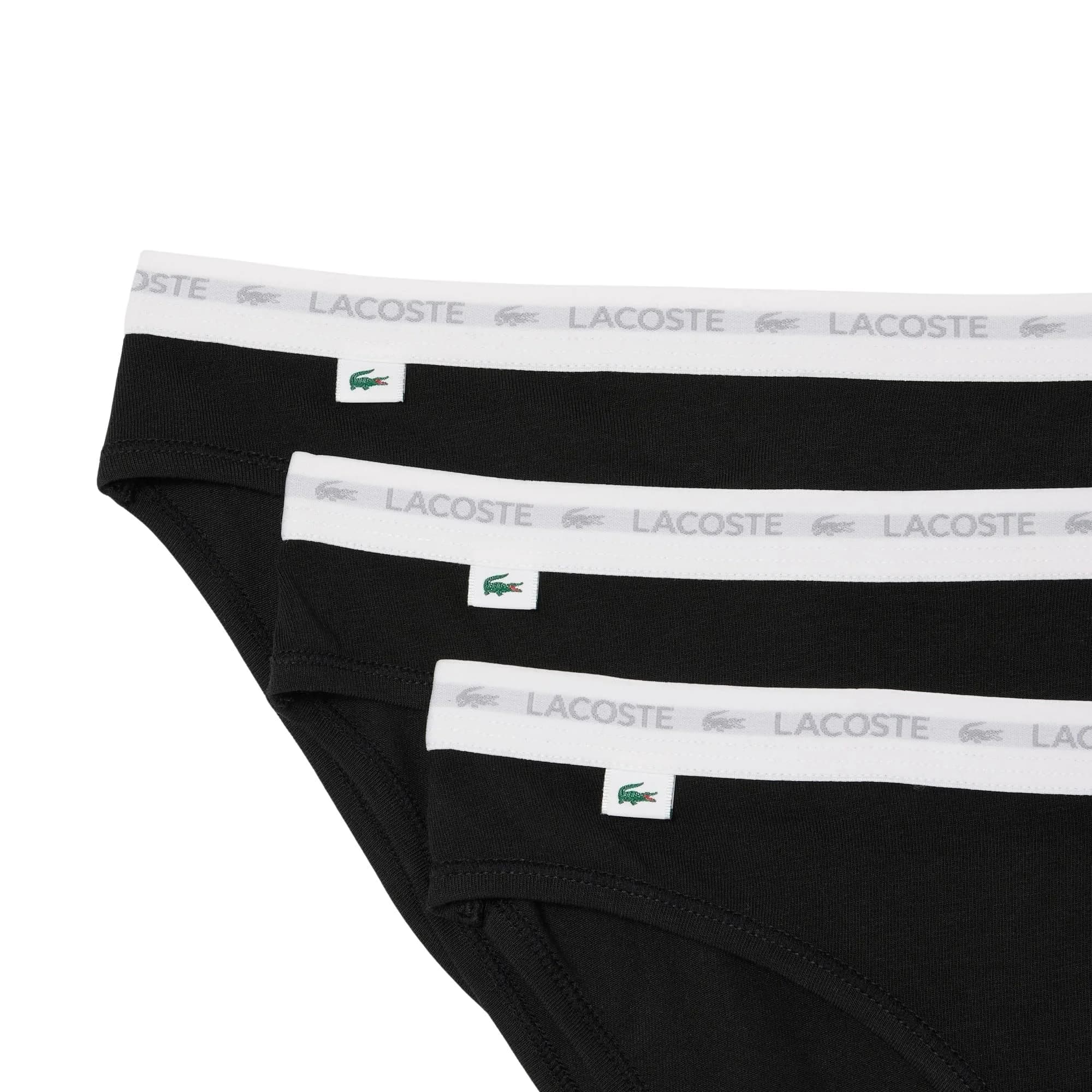 Lacoste Women's Cotton Stretch Briefs 3-Pack Black | Classic Comfort & Heritage (115 chars) thumbnail 5