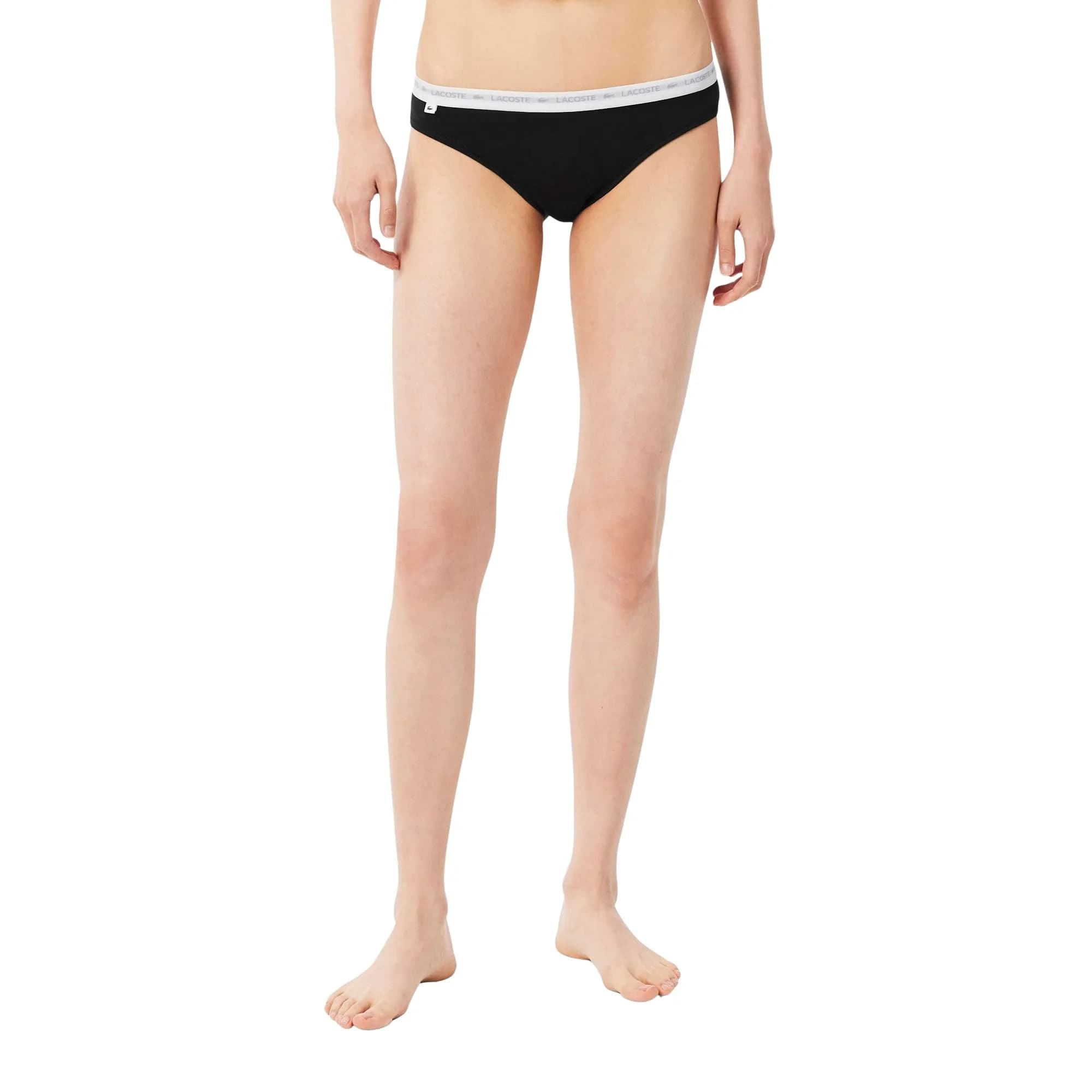 Lacoste Women's Cotton Stretch Briefs 3-Pack Black | Classic Comfort & Heritage (115 chars) thumbnail 2