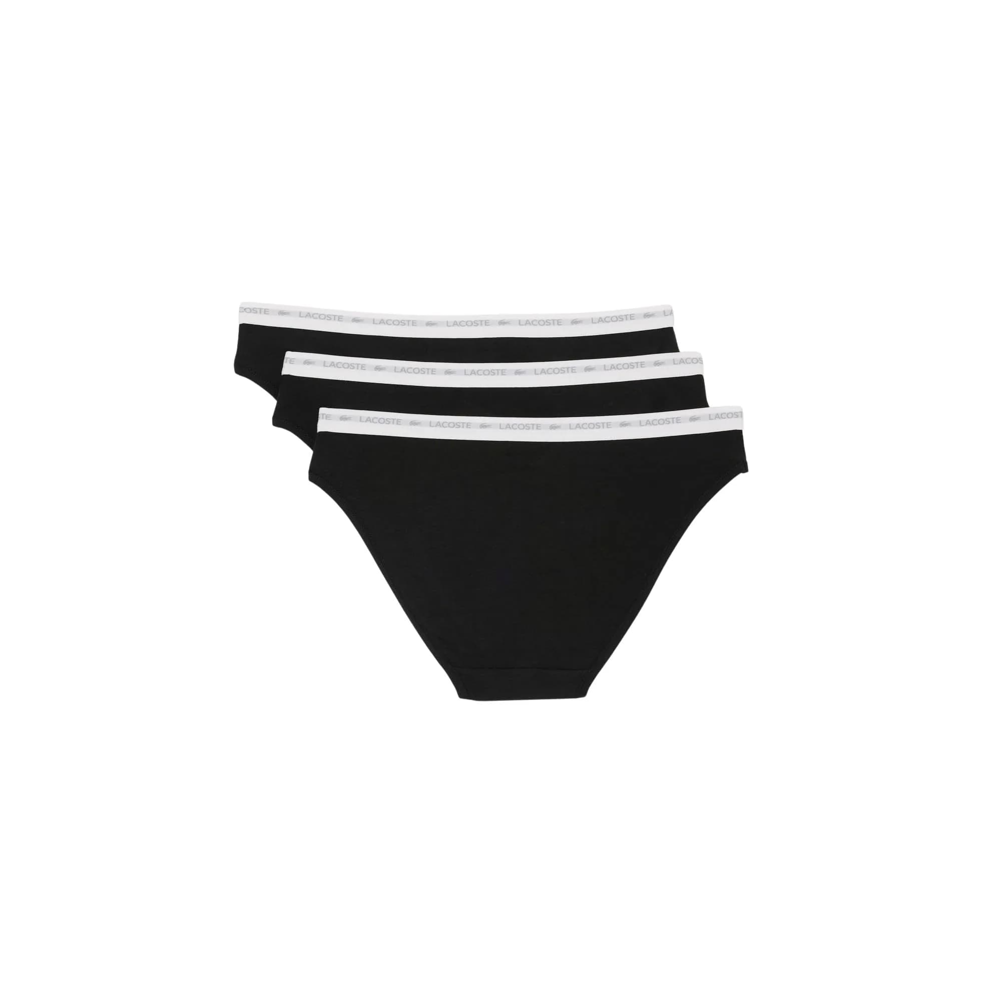 Lacoste Women's Cotton Stretch Briefs 3-Pack Black | Classic Comfort & Heritage (115 chars) thumbnail 4