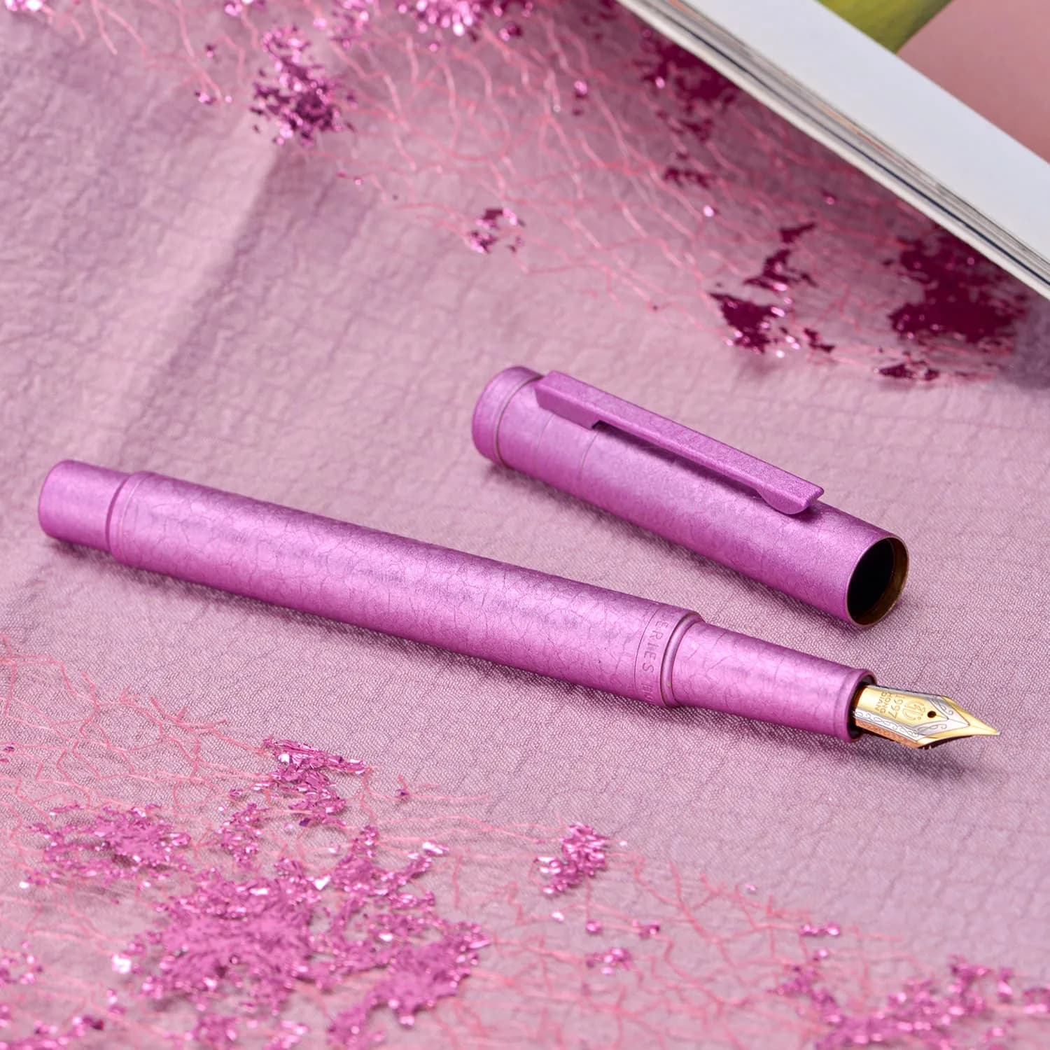 Asvine 1851 Forest Fountain Pen Pink Ice Flowers Medium Nib | Classic Design - view 7