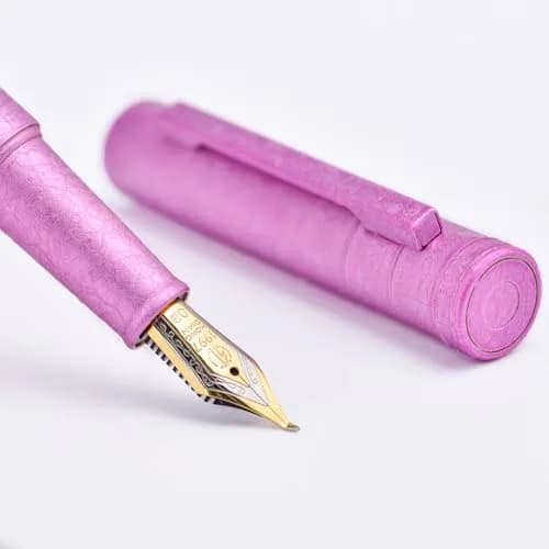 Asvine 1851 Forest Fountain Pen Pink Ice Flowers Bent Nib 13.8cm (5.43 in) | Classic Design with Converter and Metal Pen Case thumbnail 4