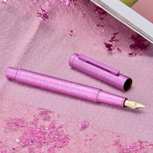 Asvine 1851 Forest Fountain Pen Pink Ice Flowers Bent Nib 13.8cm (5.43 in) | Classic Design with Converter and Metal Pen Case thumbnail 7
