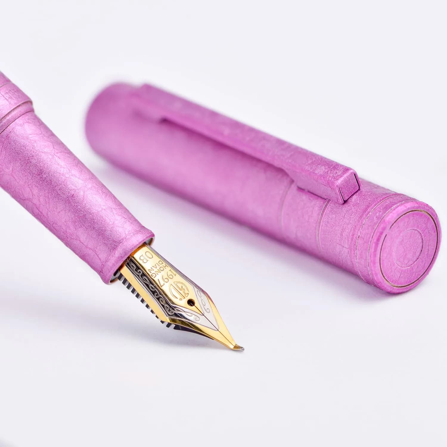 Asvine 1851 Forest Fountain Pen Pink Ice Flowers Bent Nib 13.8cm (5.43 in) | Classic Design with Converter and Metal Pen Case - view 4