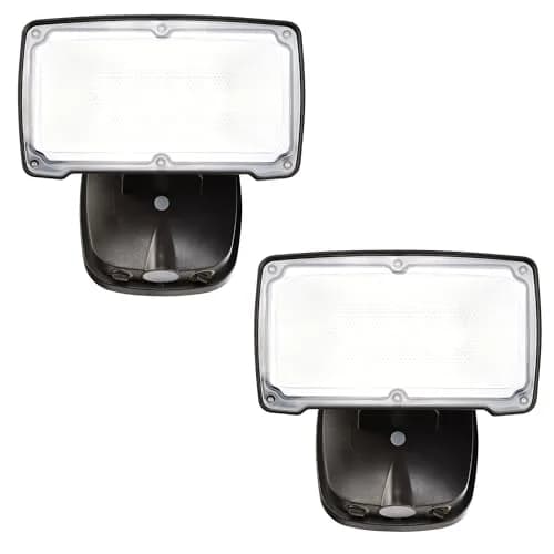 AWSENS 26W LED Flood Light Fixture with Adjustable Head & Motion Sensor, 2500 Lumens, 2-Pack Bronze | ETL Wet Rated Outdoor Security Light thumbnail 1