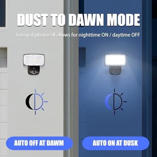 AWSENS 26W LED Flood Light Fixture with Adjustable Head & Motion Sensor, 2500 Lumens, 2-Pack Bronze | ETL Wet Rated Outdoor Security Light thumbnail 2