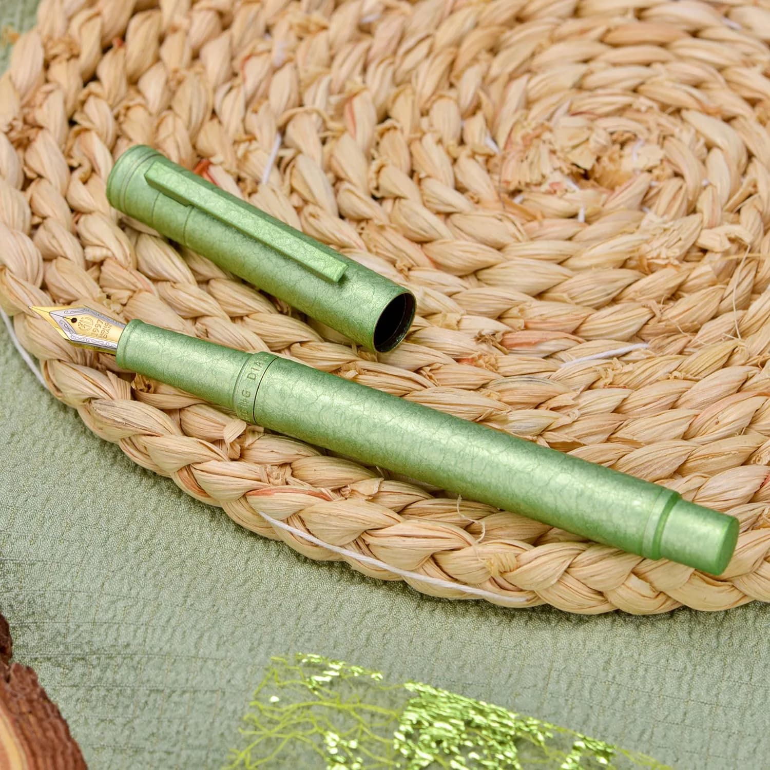 Asvine 1851 Forest Fountain Pen Applegreen Ice Flower, Extra Fine Nib 0.38mm (13.8cm) | Smooth Ink Flow for Students - view 8