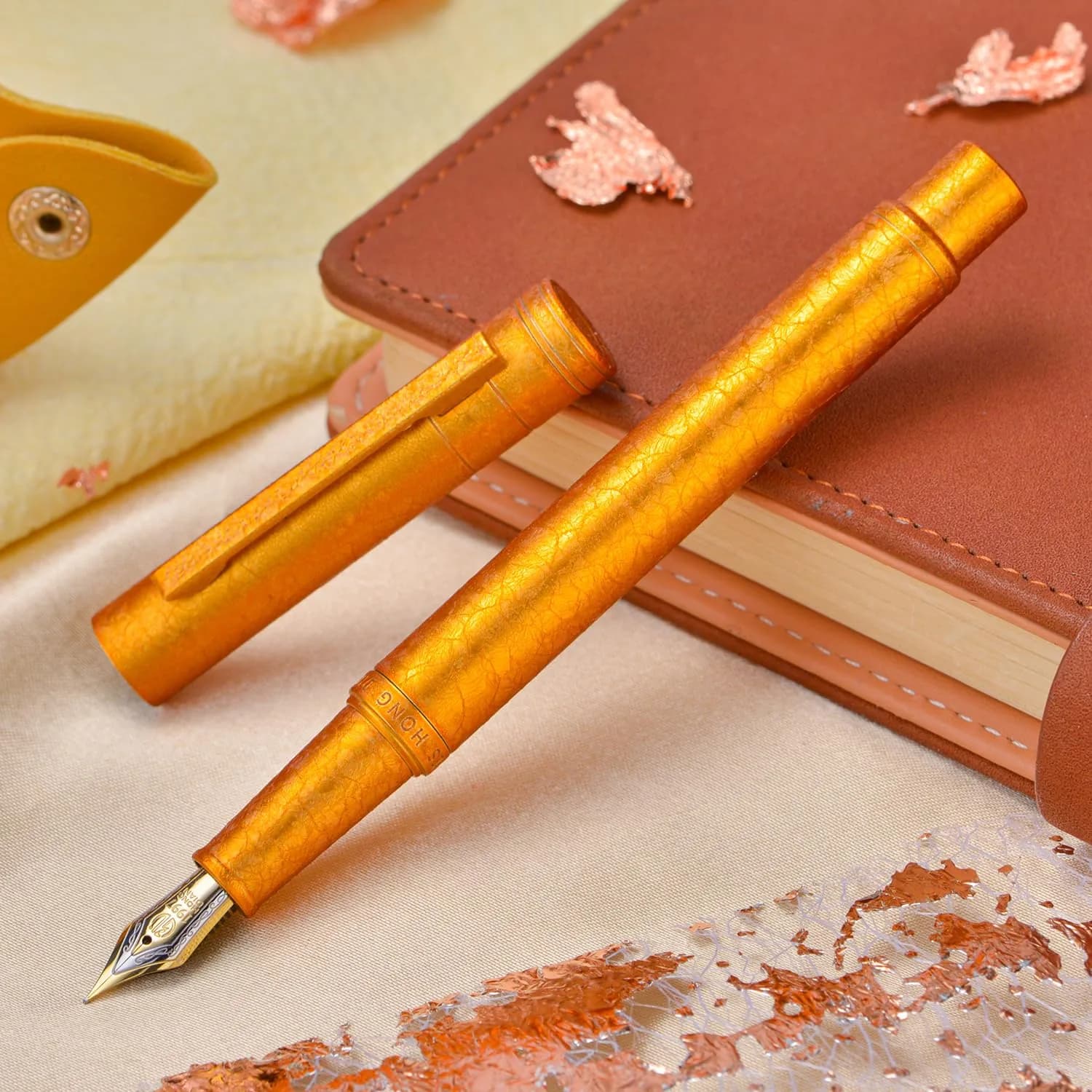 Asvine 1851 Forest Fountain Pen Golden Ice Flowers Extra Fine Nib 0.38mm (0.015in) | Smooth Ink Flow - view 4