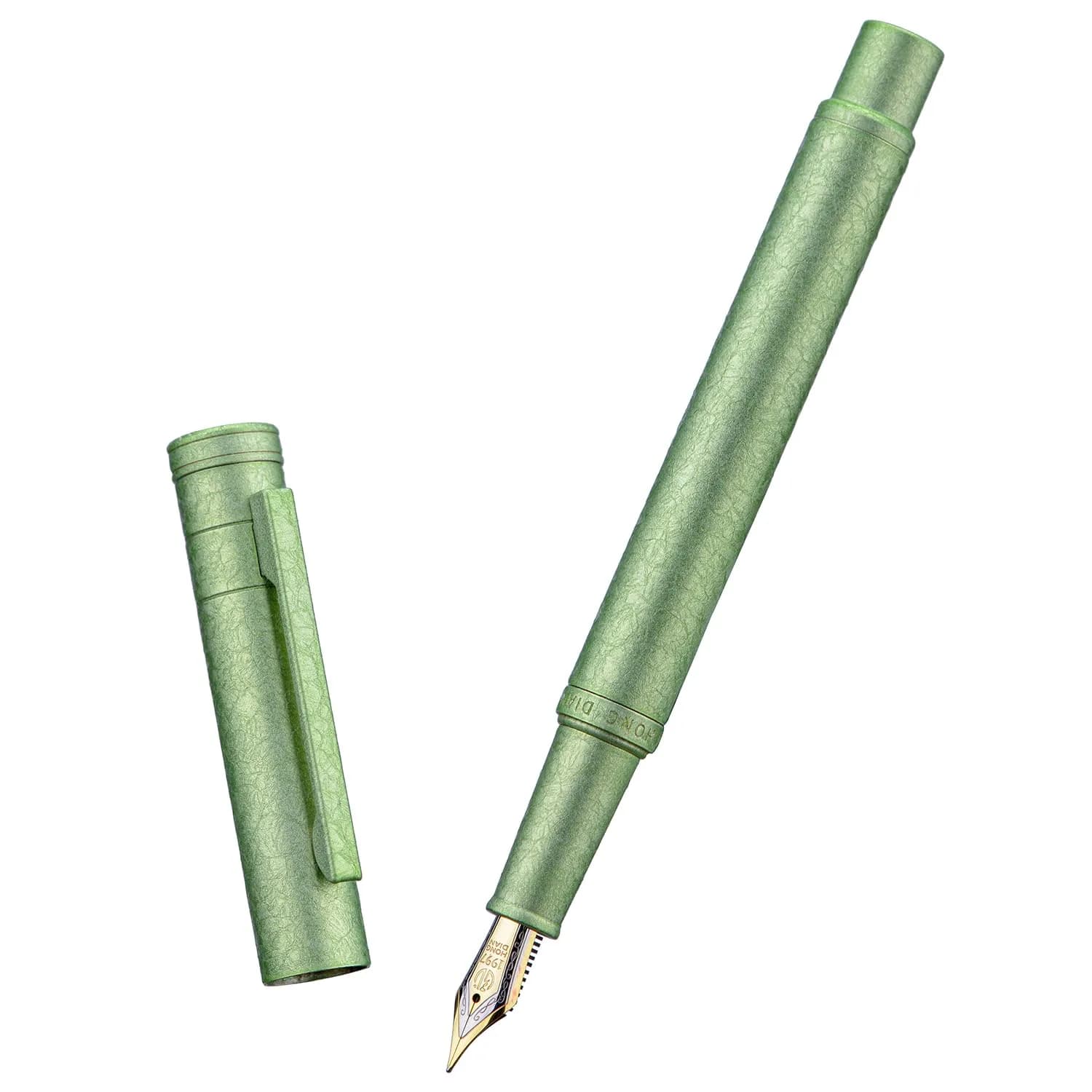 Asvine Hongdian 1851 Applegreen Ice Flower Fountain Pen with Bent Point Nib - Smooth Writing - view 2