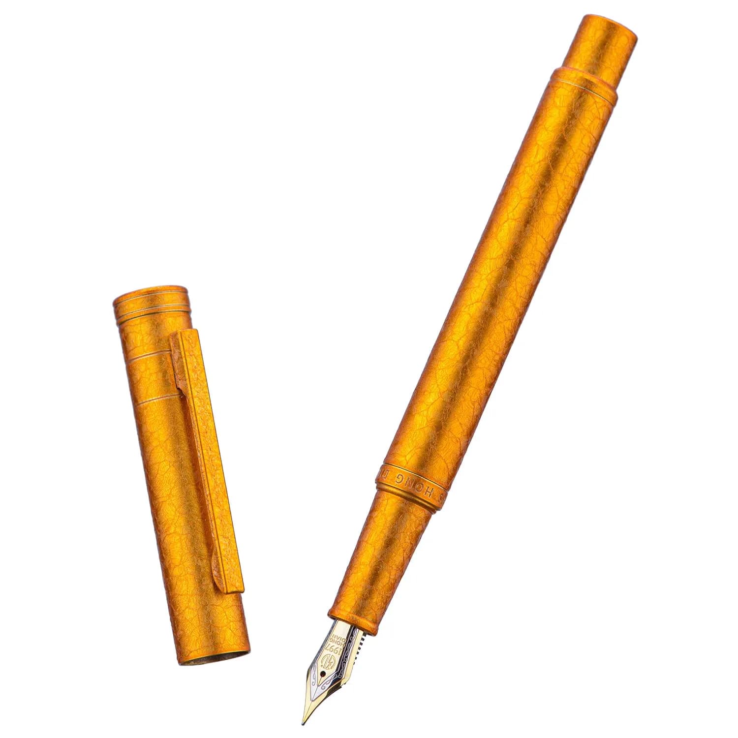 Asvine Hongdian 1851 Forest Fountain Pen Golden Ice Flower Fine Nib 0.5mm | Classic Design with Converter & Metal Case - view 2