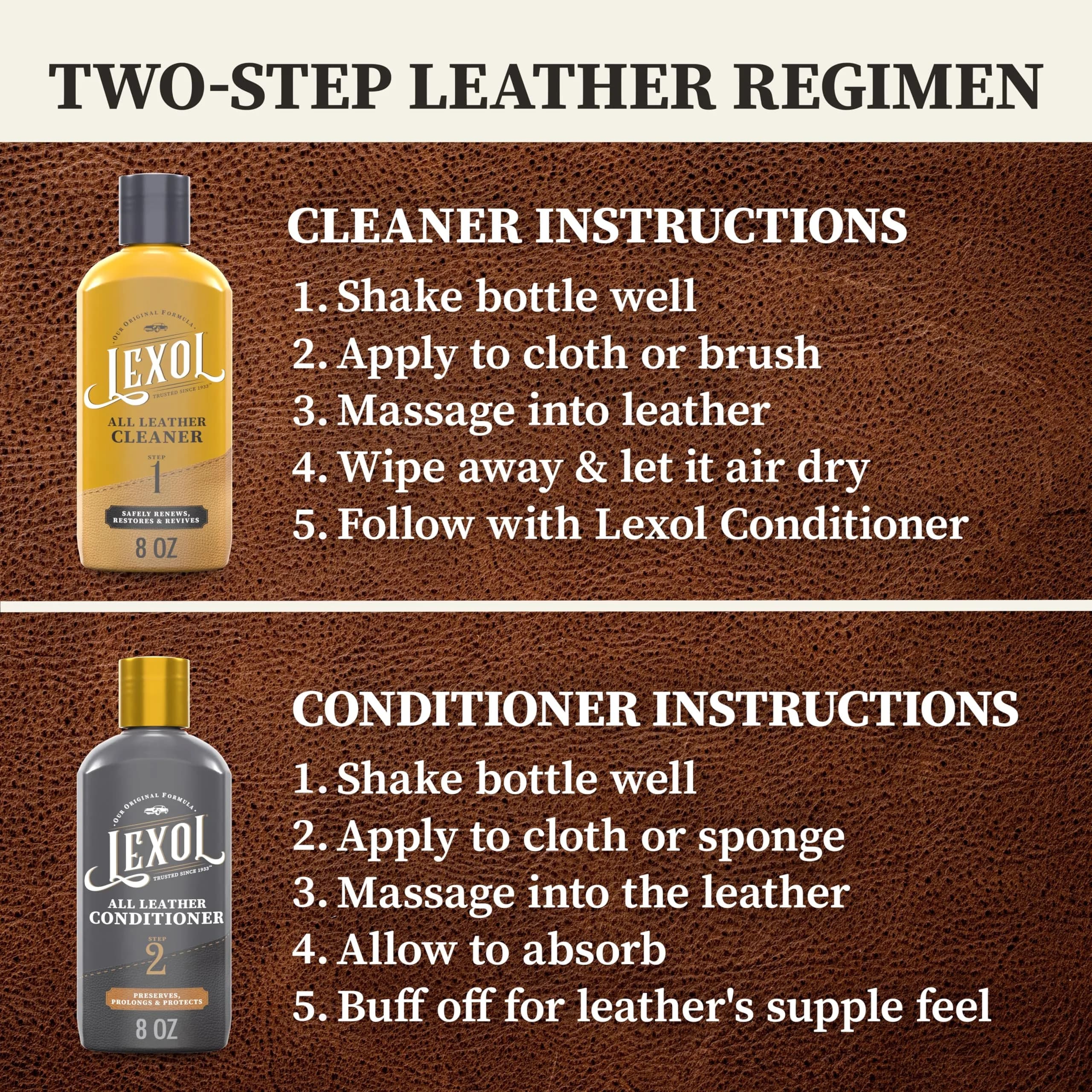 Lexol Leather Conditioner and Cleaner Kit | 2-Piece Set - view 3