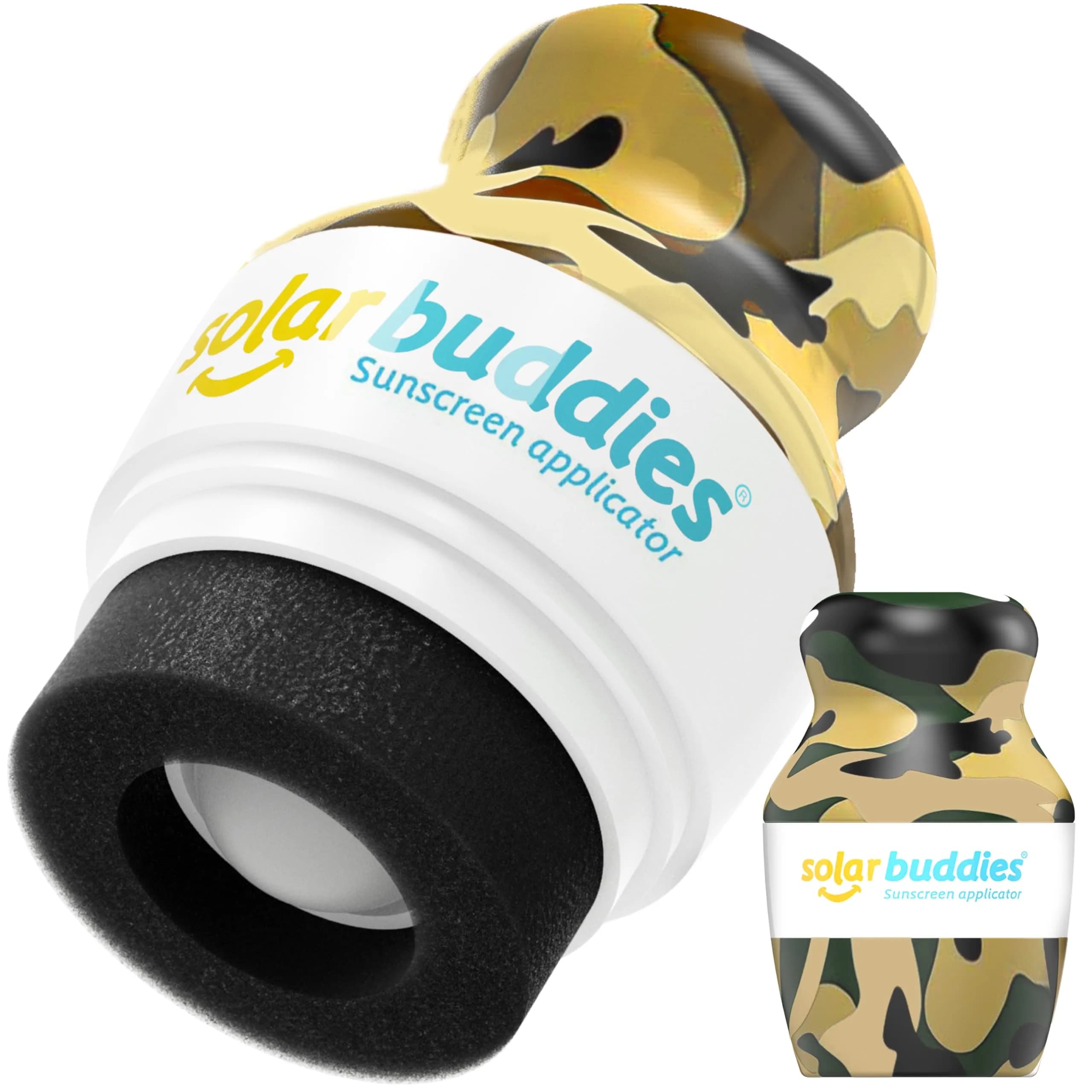 Solar Buddies Sunscreen Applicator Camo 100ml (3.4 Fl Oz) | Refillable Roll-on Sponge, Travel Size - main product image