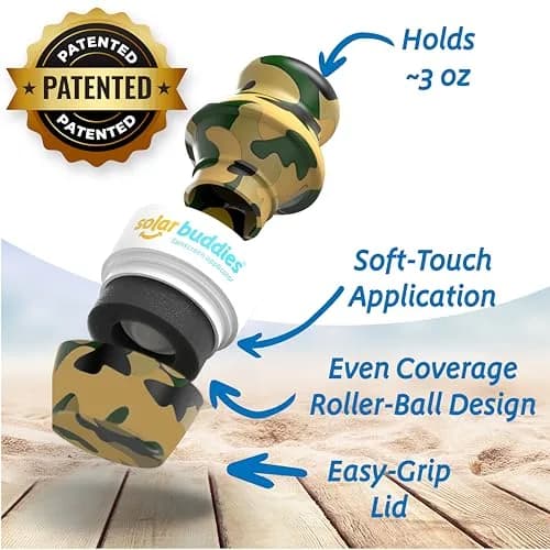 Solar Buddies Refillable Sunscreen Applicator Camo 100ml (3.4 Fl Oz) | Mess-Free Roll-on for Kids & Families thumbnail 2